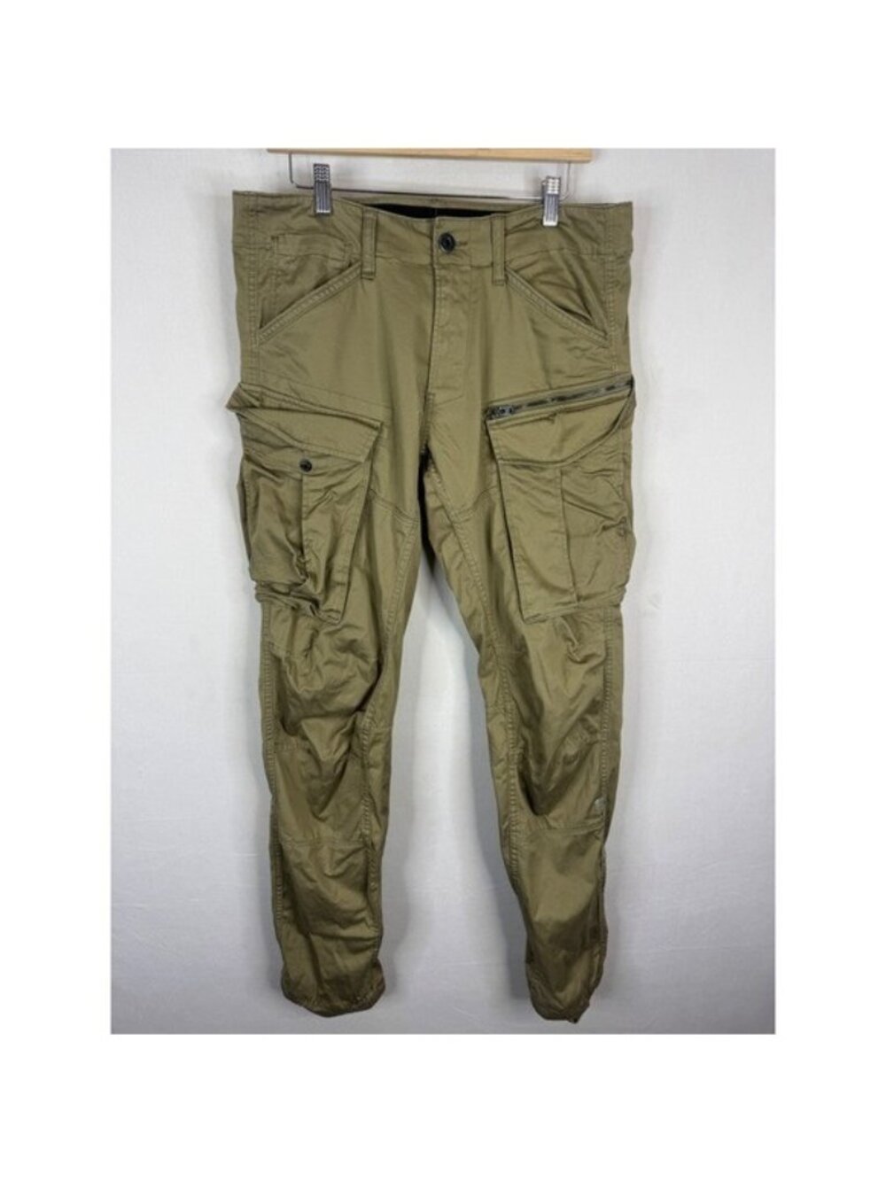 G-Star Raw Rovic Zip 3D Tapered Cargo Pants Mens 32x36 Olive Khaki
